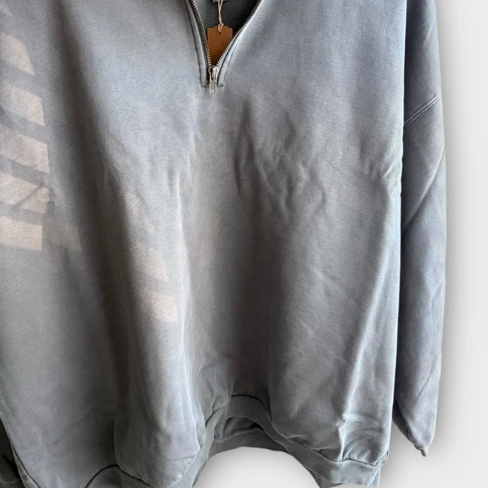 SKIMS Boyfriend Fleece Slouchy Half Zip Pullover – Slate Blue (NWT) - Picture 4 of 10
